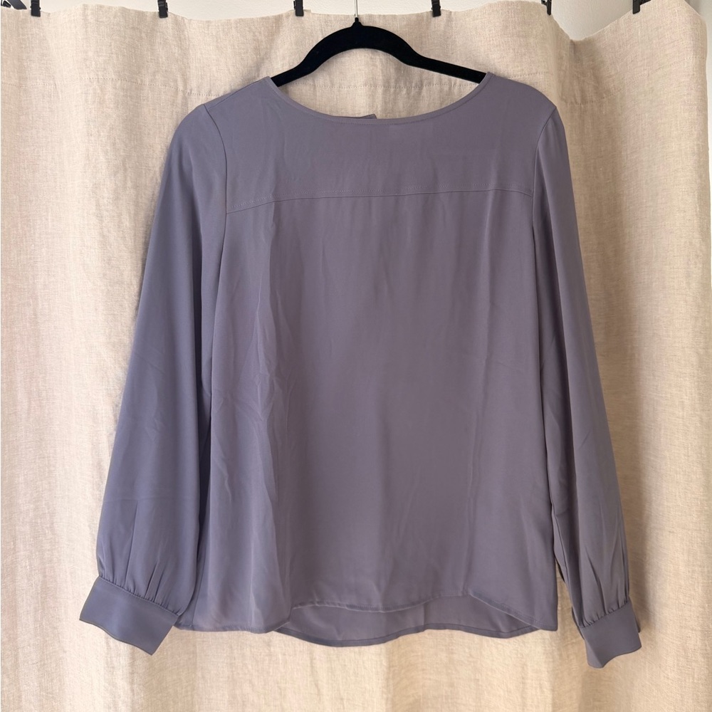 LOFT Lavender Blouse with Button Detail